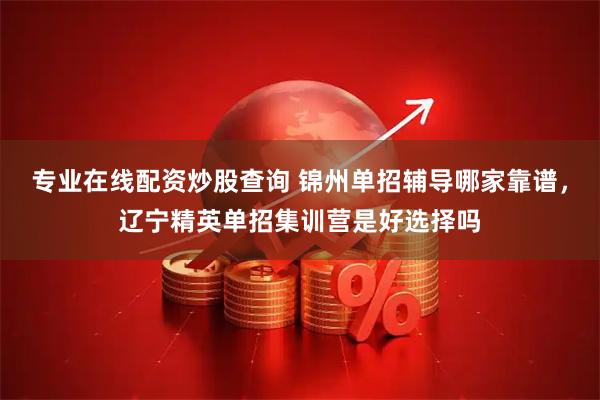 专业在线配资炒股查询 锦州单招辅导哪家靠谱，辽宁精英单招集训营是好选择吗
